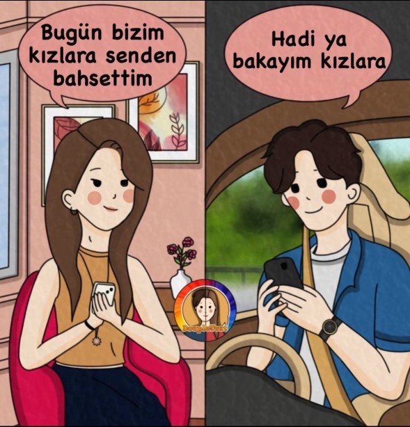 Sevgilisinin kız arkadaşlarını merak eden erkekten olur mu?