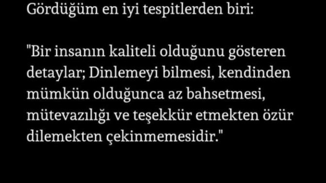İnsanın kalitesini ne belirler?