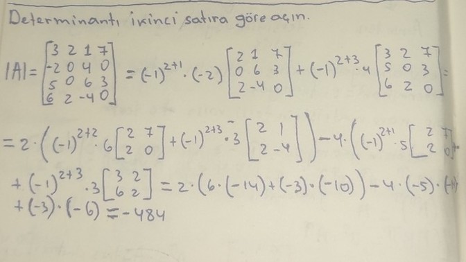 Matris ve determinantlar çözümü?