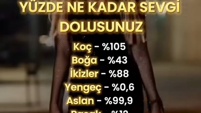Sen yüzde% kaç sevgi 🫶🏼 dolusun?