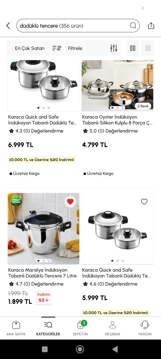Karacanın Bu düdüklü tenceresi her sayfada en çok satan alıp memnun kalan var mi?