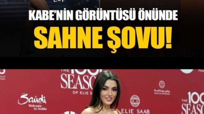 Jennifer Lopez Suudi Arabistan nin Riyadda Kabenin Dijital görüntüsü ile konser verdi ne düşünüyorsunuz Hande Erçel de katıldı?