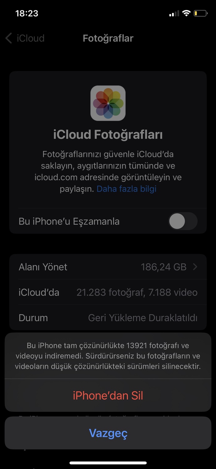 Yeni telefona geçicem eski teldeki icloud hesabını girmek istiyorum ama fotoğraflar gelmesin? nasıl yapıcam bunu?