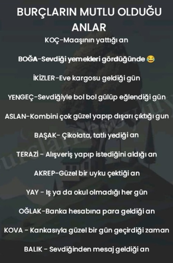 Senin burcunun en mutlu olduğu an hangisi?