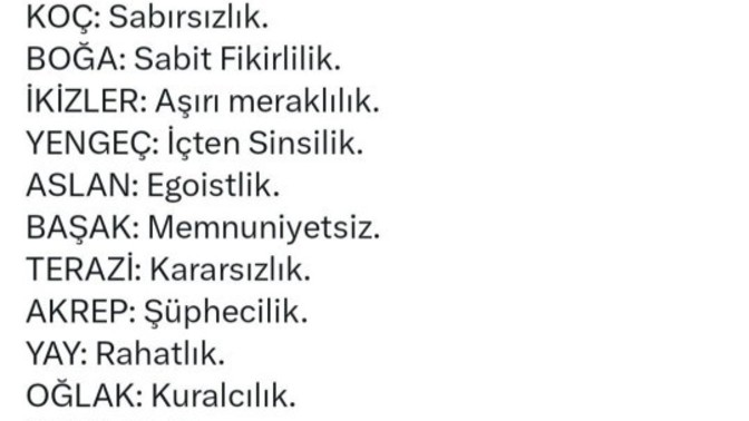 Burcunuza göre en toksik özelliğiniz nedir?