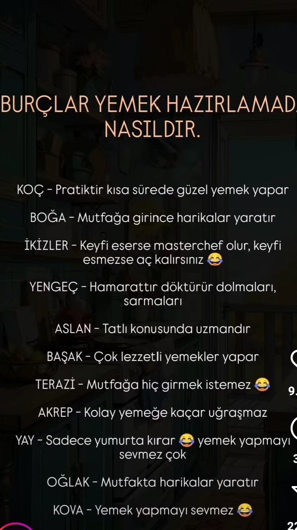 Burçlar yemek yapmada nasıldır?