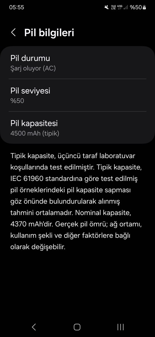 Telefonunuzun batarya kapasitesi nedir Kaç Mah performansın dan memnun musunuz?