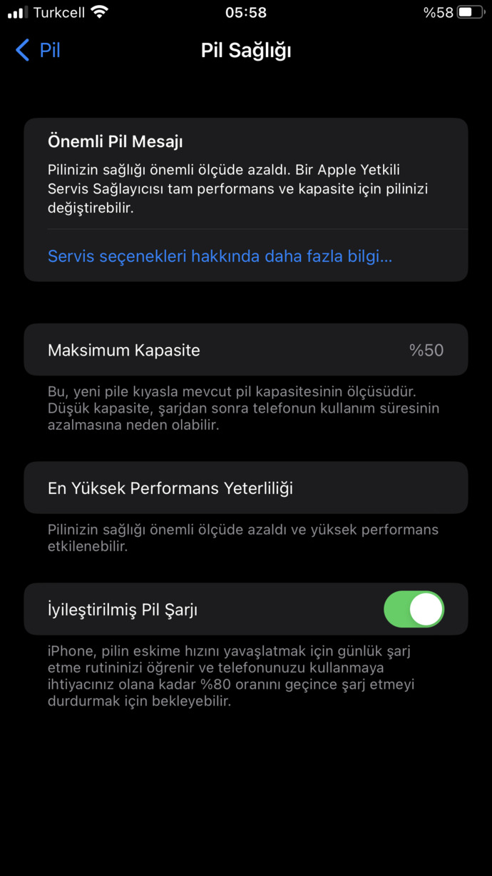 Telefonunuzun batarya kapasitesi nedir Kaç Mah performansın dan memnun musunuz?