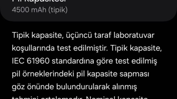 Telefonunuzun batarya kapasitesi nedir Kaç Mah performansın dan memnun musunuz?