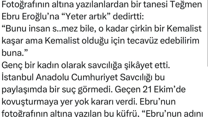 Genç bir kadına yapılan tecavüz yorumu savcı tarafından ifade özgürlüğü sayıldı siz ne düşünüyorsunuz bu konuda?