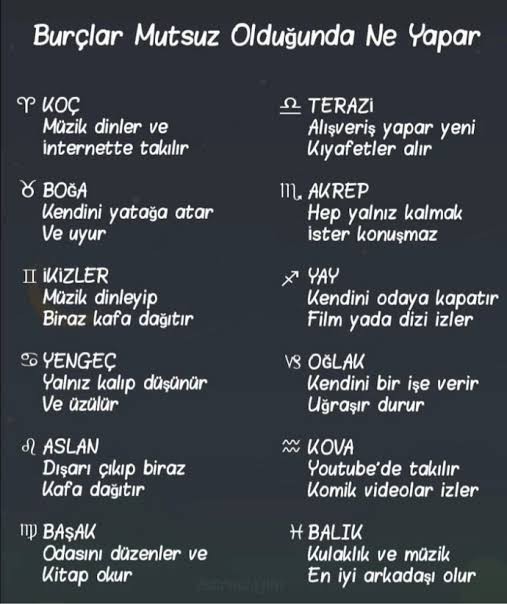 Burçlar mutsuz olduğunda neler yapar?