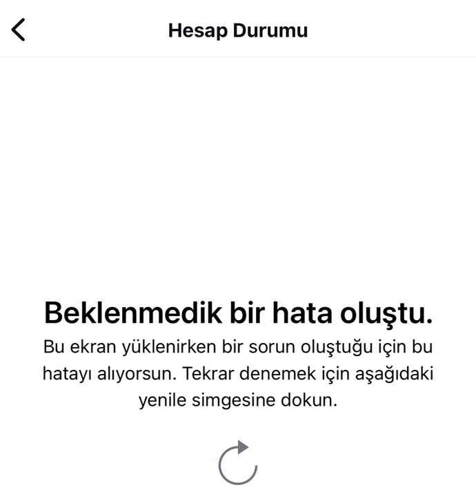 Instagram’da hesap durumu kısmına girdiğimde beklenmedik bir hata oluştu diyor? Sebebi ne olabilir, nasıl düzeltebilirim?