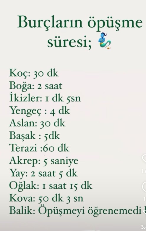 Burcunuza göre öpüşme süreniz ne kadar?