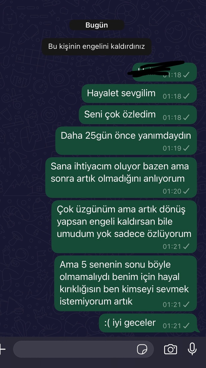 Eski sevgilimi çok özlüyorum : ( ?