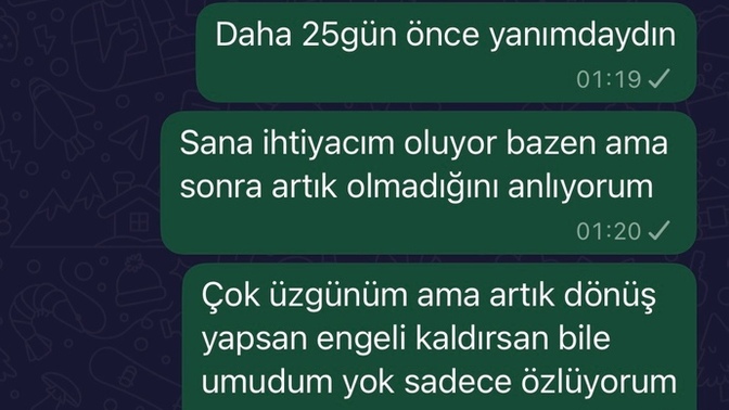 Eski sevgilimi çok özlüyorum : ( ?