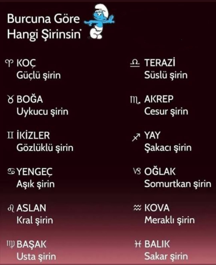 Burcuna göre hangi şirinsin?