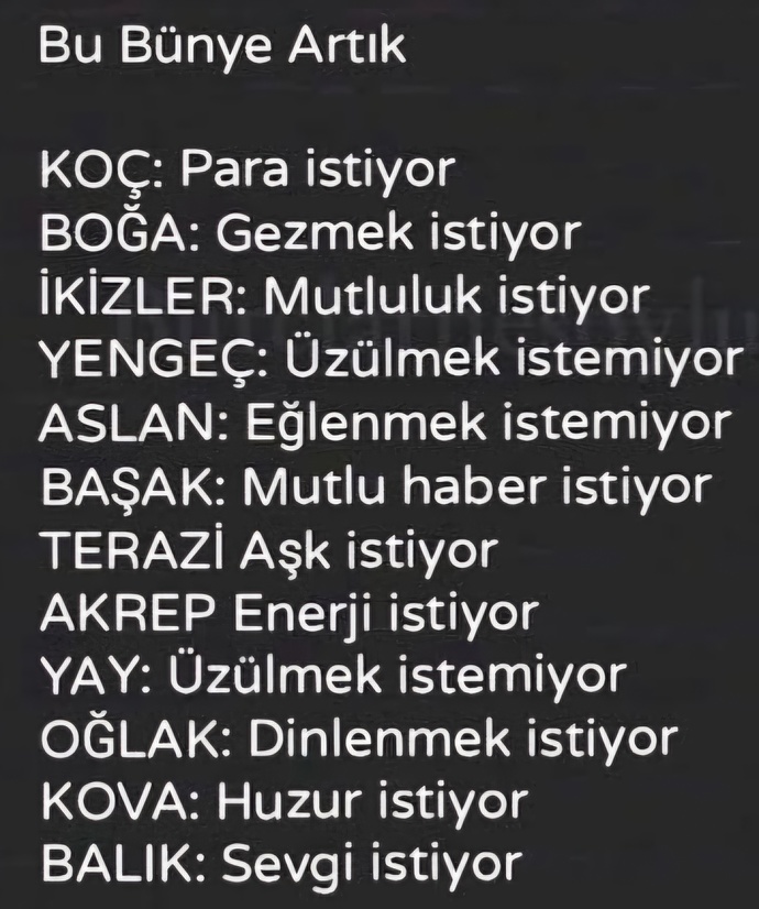 Burcunuz artık ne istiyor?