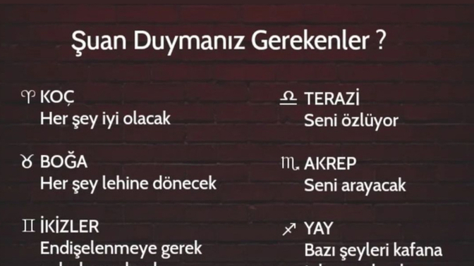 Burçların şu an duymak istediği nedir?