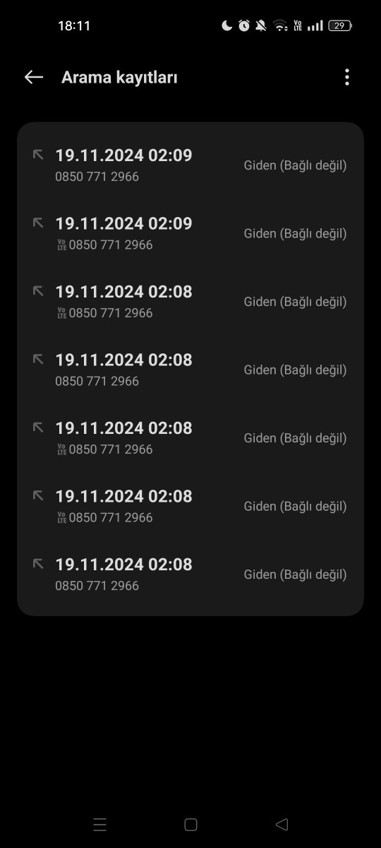 Telefonum kendi kendine arama yapmış?