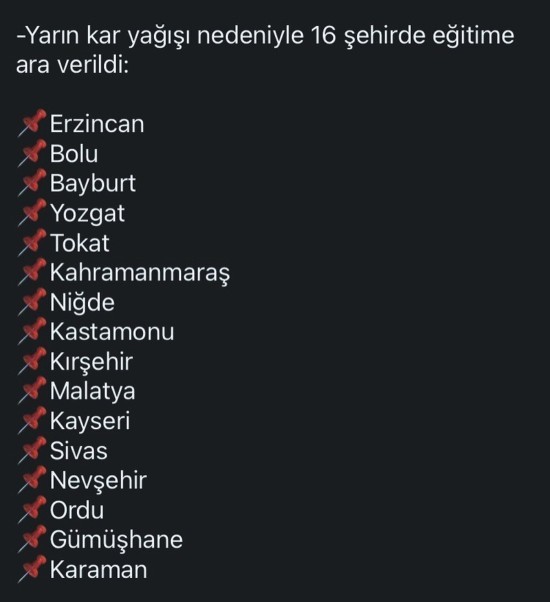 Sizin oralara da kar yağıyor mu?