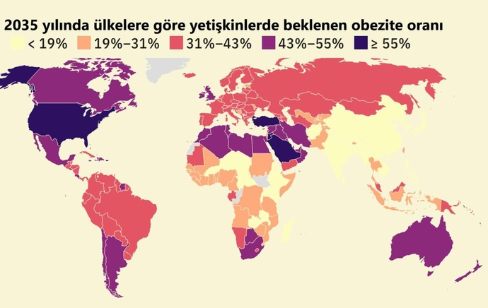 Dünyanın obez haritasına göre Türkiyenin konumu hakkında ne düşünüyorsunuz?