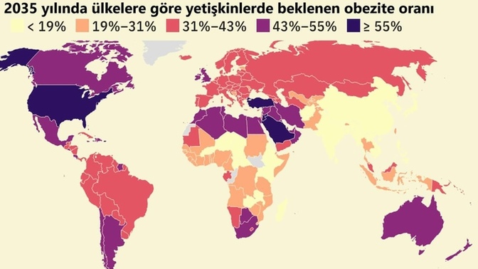 Dünyanın obez haritasına göre Türkiyenin konumu hakkında ne düşünüyorsunuz?