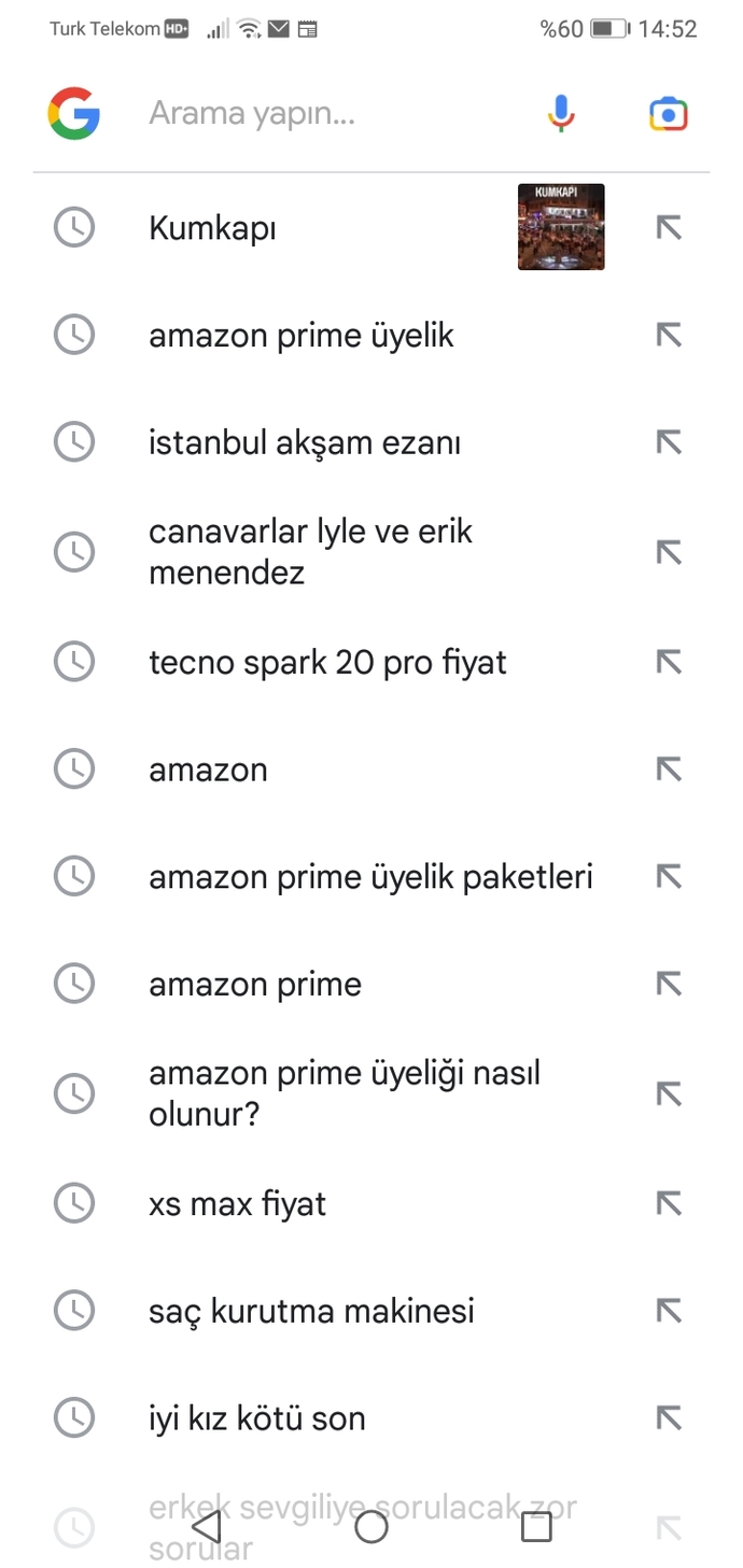 Ailenden birisi son arama geçmişini görse sıkıntı çıkar mı?