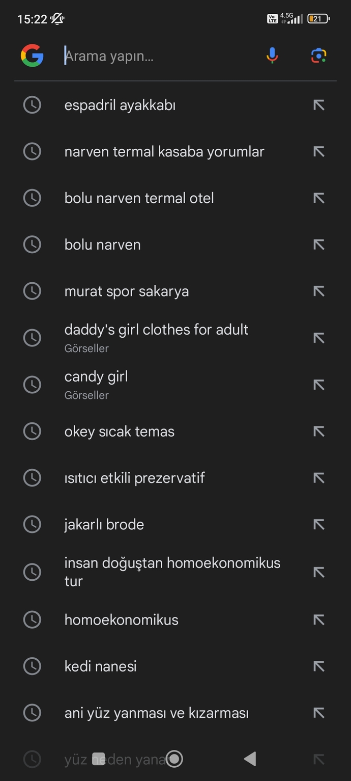 Ailenden birisi son arama geçmişini görse sıkıntı çıkar mı?