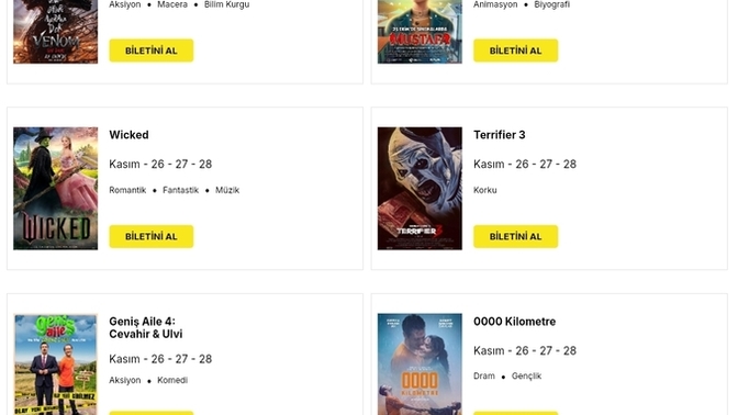 Sinemada bu filmlerden hangisine gitsem sence?