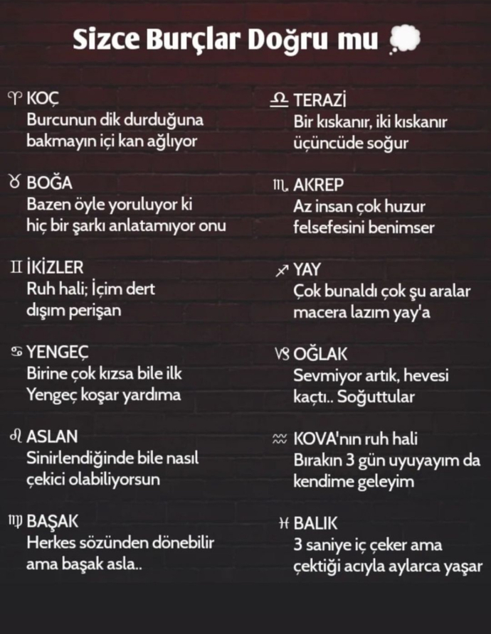 Sizce şu an burçların düşünceleri doğrumu?