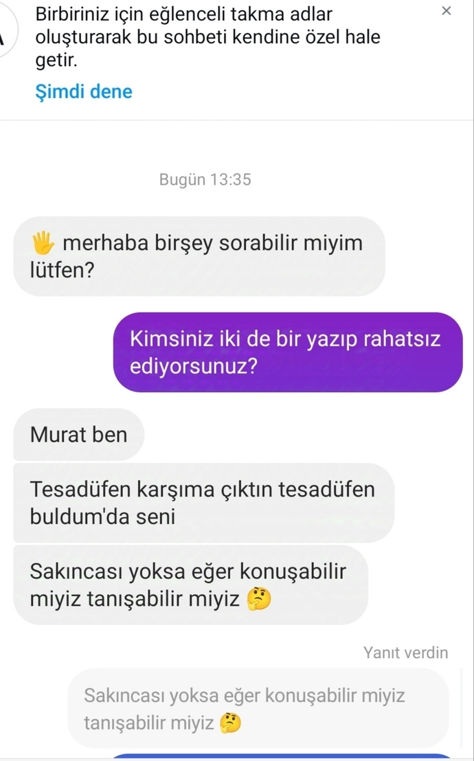 İnstagramdan tanımadığınız kadına niye böyle mesaj atarsınız erkekler?
