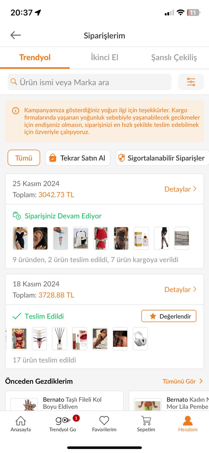 Alışveriş sepetinize en son ne attınız?