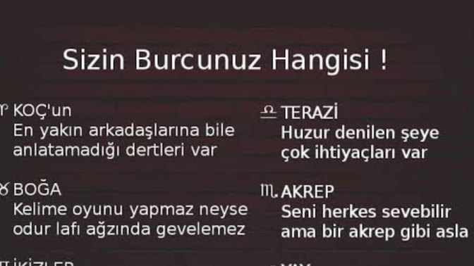 Sizin burcunuz nasıldır?