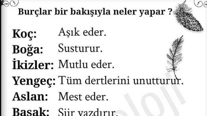 Burçlar bir bakışıyla neler yaptırır?