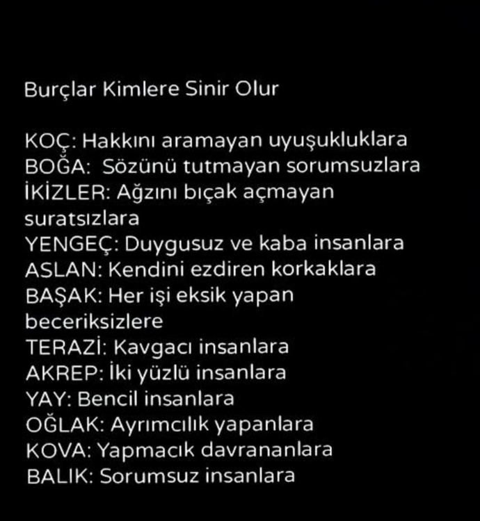 Burçlar kimlere sinir olur?