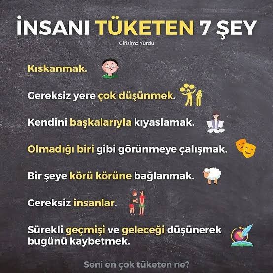 Sizi En son tüketen şey nedir ve nelerdir?
