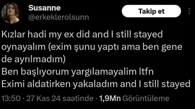 Partneriniz ya da exiniz size ne yaptı da siz ona rağmen devam ettiniz?