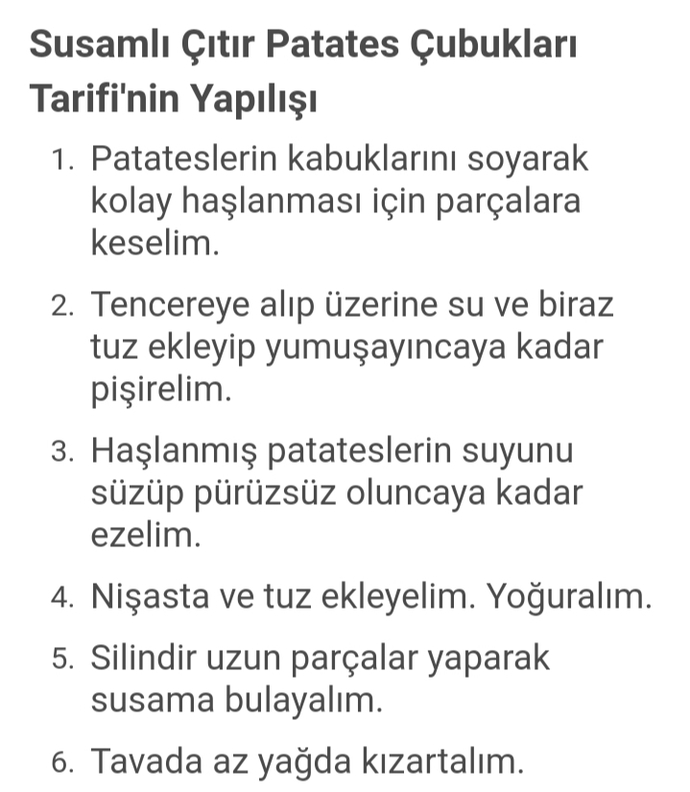 Susamlı patates kızartması müthiş bir atıştırma olur, hem doyurucu hem de lezzetli. Ne dersiniz 😋✌️?