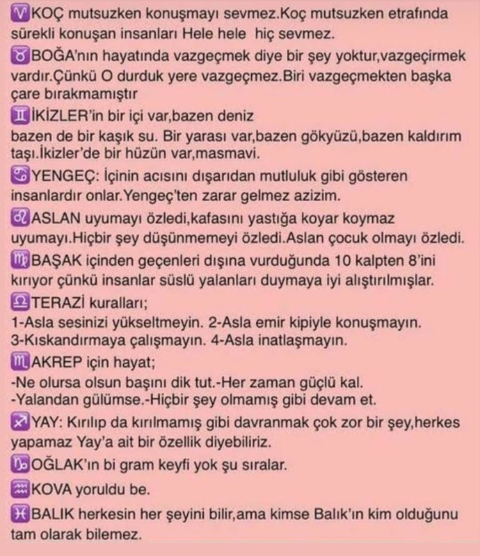 Burçların bazı özellikleri sizce doğrumu?