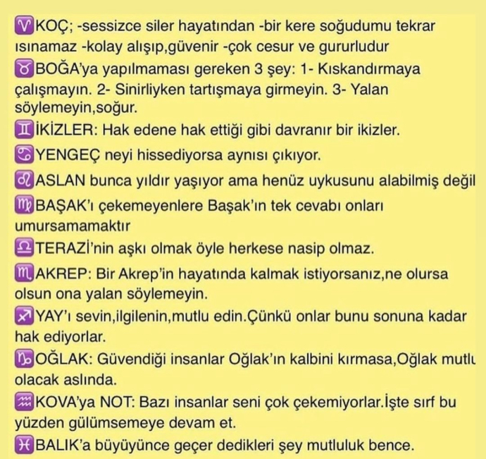Burçlara yapılmaması gerekenler nedir?
