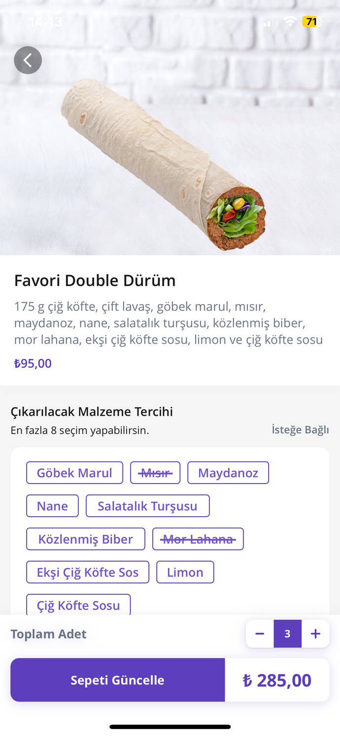 Çiğ köfte bu fiyata normal mi?