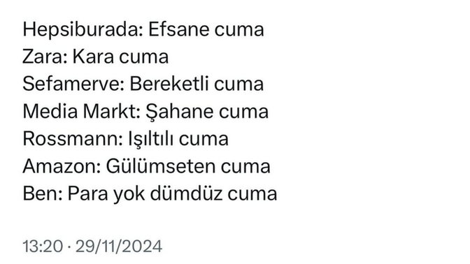 Siz hangi cumasınız?