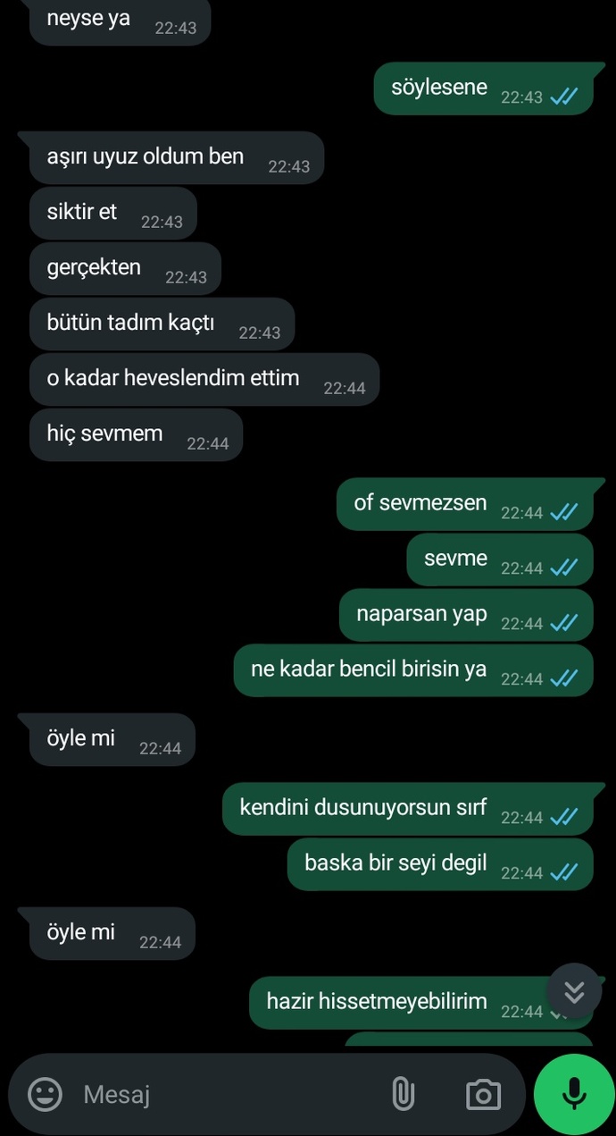 Sevgilime cinsellik için hazır olmadığımı söyledim. Davranışlarının değişmesi normal mi?