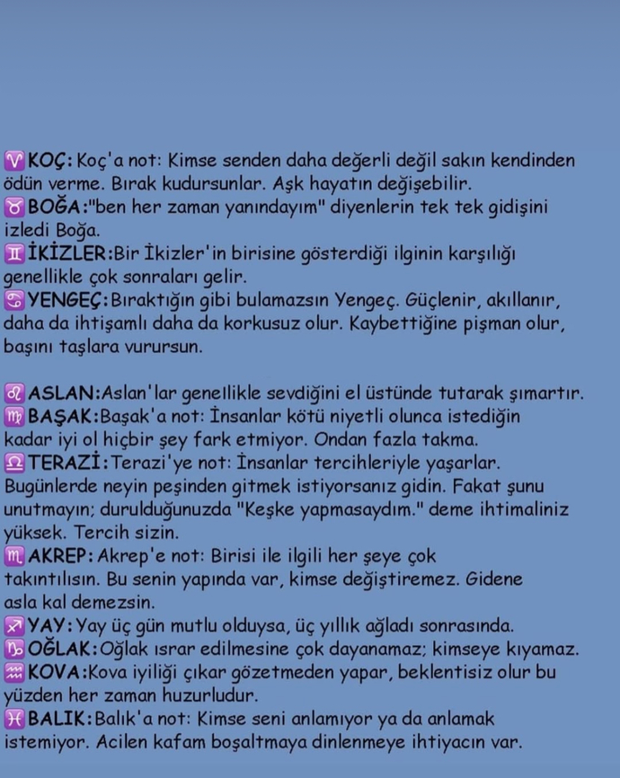 Burçlara tavsiyeler nedir?