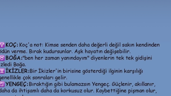 Burçlara tavsiyeler nedir?