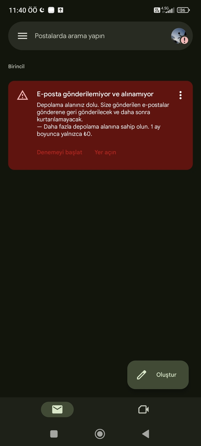Google depolama alanım doldu depolama alanı satın al diyor bunu başlatıp sonra iital edebilir miyim?
