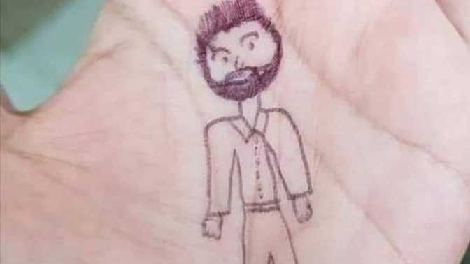 İş arkadaşım çizimlerimi beğendiği için onu çizmemi istedi, sizlerde görün dedim 🤭 işte el adam arkadaşlar nasıl olmuş?🤭?