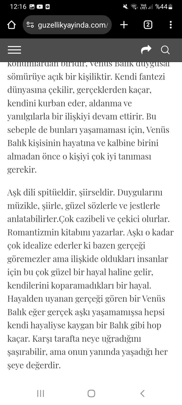 Venüsüm balık sizce aşk özelliklerim nasıl?