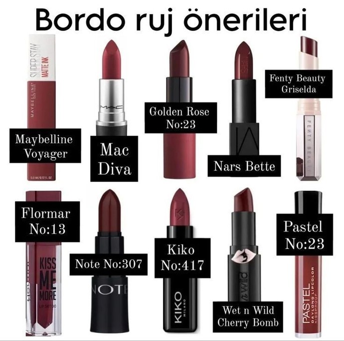 Bordo ruj severmisiniz?
