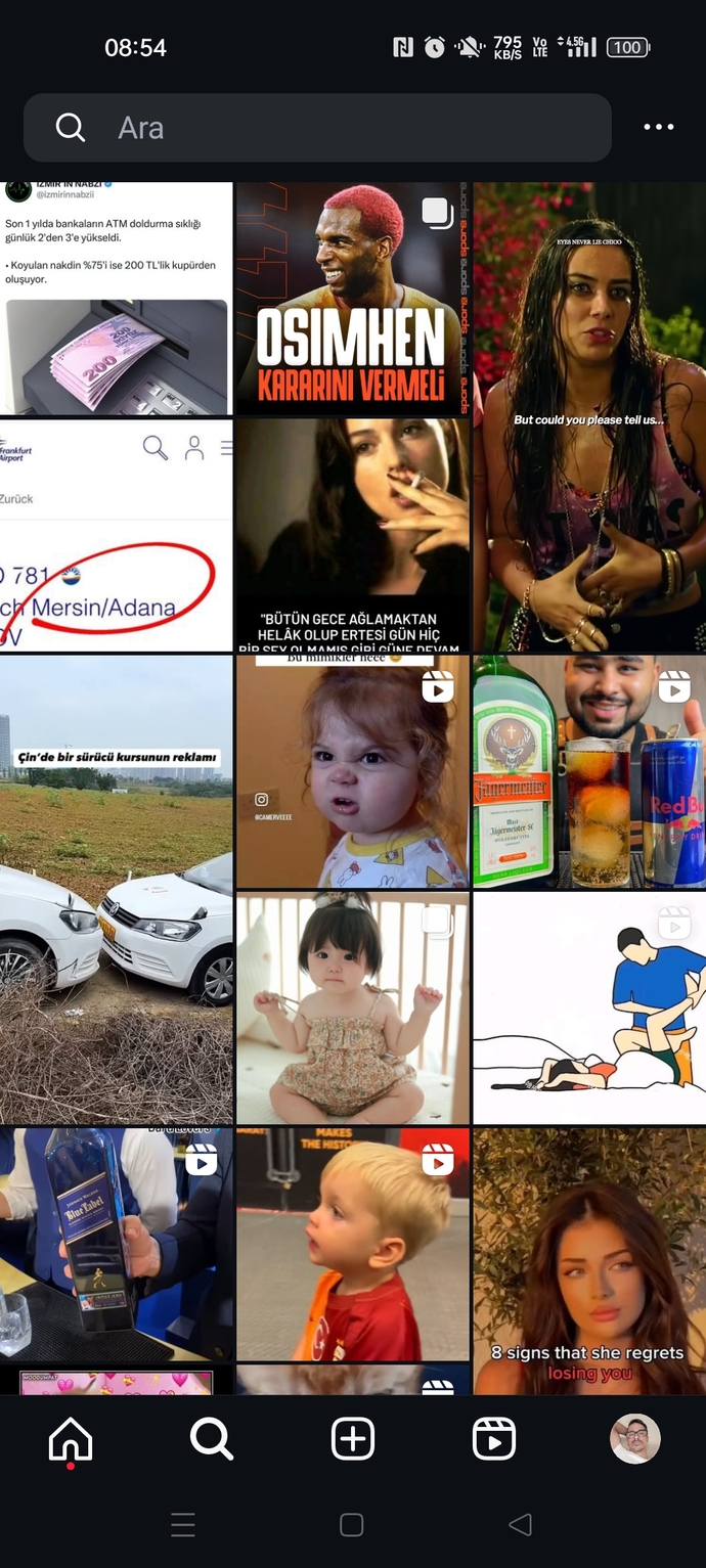 Instagram keşfetinizi SS alsak en çok hangi tarz içerikler görürüz?